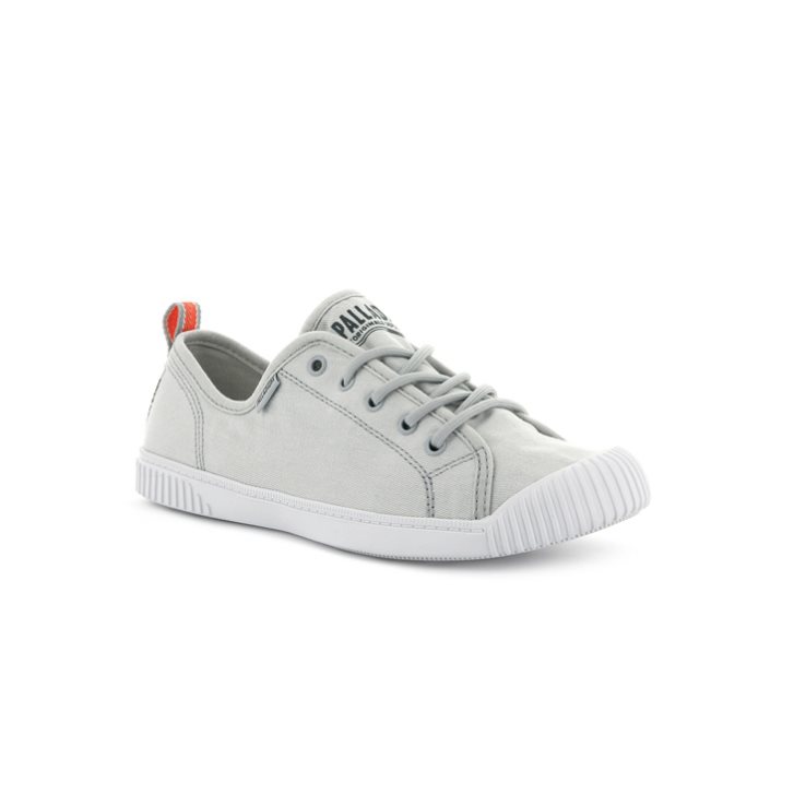 Palladium Easy δαντελα καμβα Low Tops Sneakers γυναικεια ανοιχτο γκρι | KZCF87152