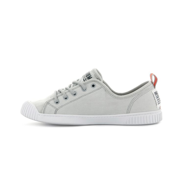Palladium Easy δαντελα καμβα Low Tops Sneakers γυναικεια ανοιχτο γκρι | KZCF87152