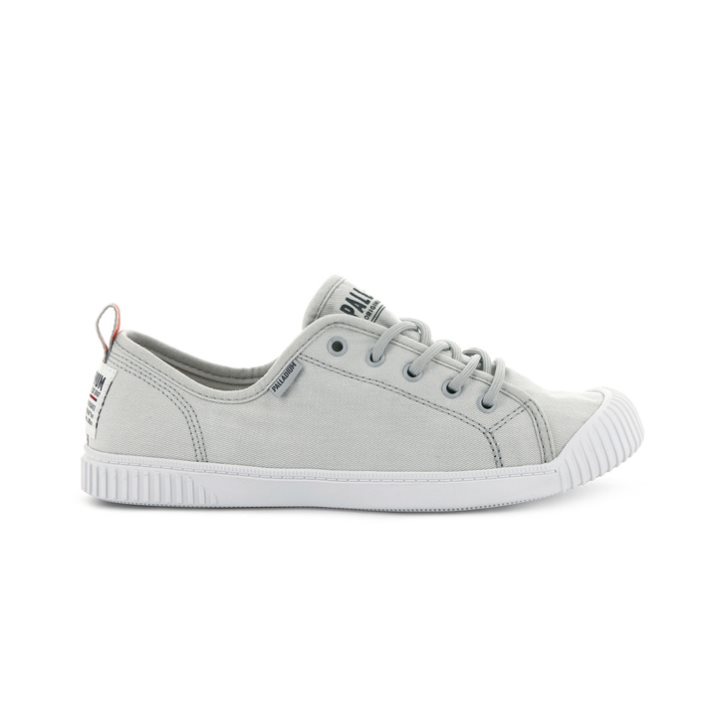 Palladium Easy δαντελα καμβα Low Tops Sneakers γυναικεια ανοιχτο γκρι | KZCF87152