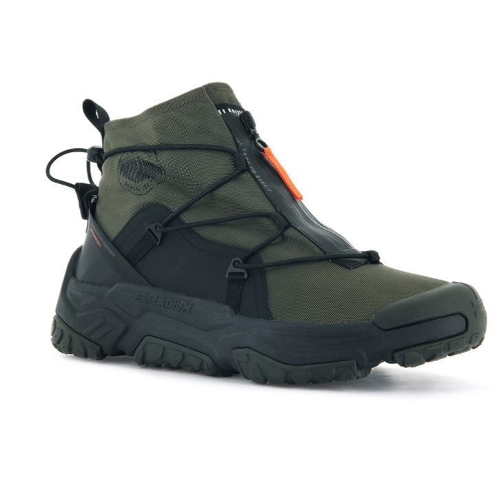 Palladium Off-grid Hi Zip αδιαβροχα + Sneakers γυναικεια Ελιά | BOAS48293