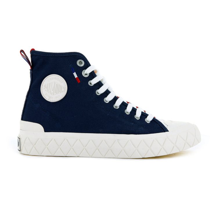 Palladium Palla Ace καμβα High Tops Sneakers ανδρικα σκουρο μπλε κοκκινα | RJVM05842