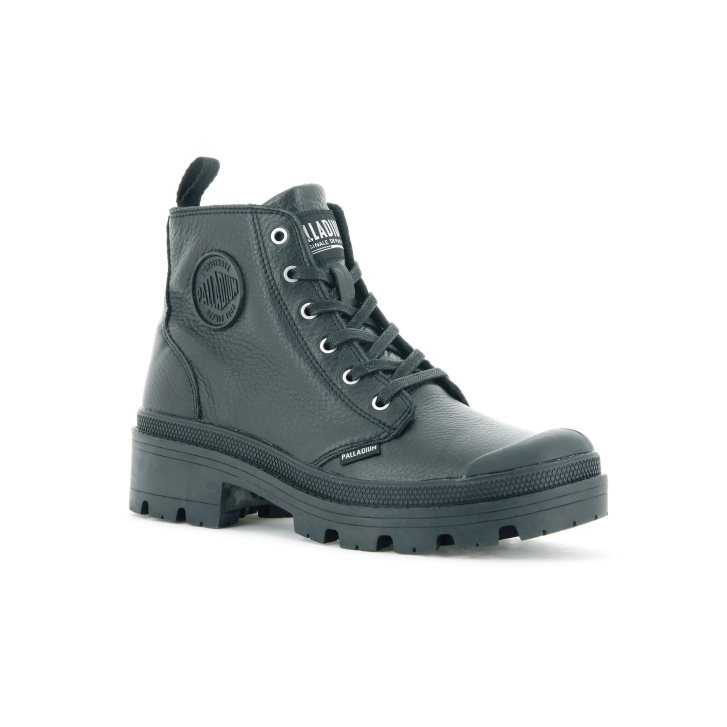 Palladium Pallabase Leather Boots γυναικεια μαυρα | CSDB82059