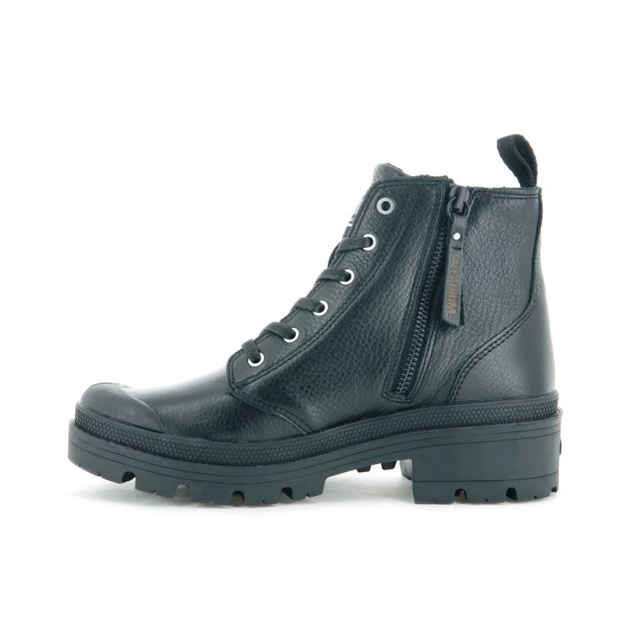 Palladium Pallabase Leather Boots γυναικεια μαυρα | CSDB82059