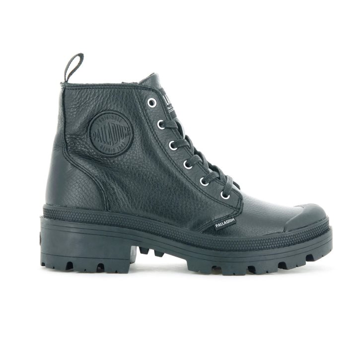 Palladium Pallabase Leather Boots γυναικεια μαυρα | CSDB82059