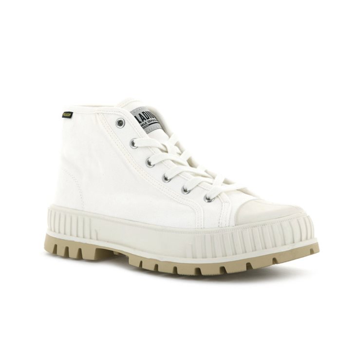 Palladium Pallashock Mid OG Boots ανδρικα ασπρα | XBVL64730