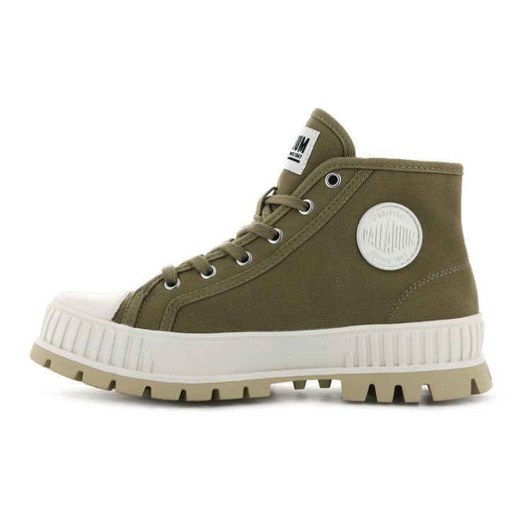 Palladium Pallashock Mid OG High Tops Sneakers γυναικεια Ελιά | IBSJ16507