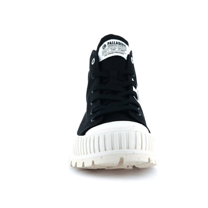 Palladium Pallashock Mid Organic Boots ανδρικα μαυρα | ZCHW69037