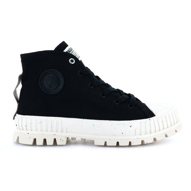 Palladium Pallashock Mid Organic Boots ανδρικα μαυρα | ZCHW69037