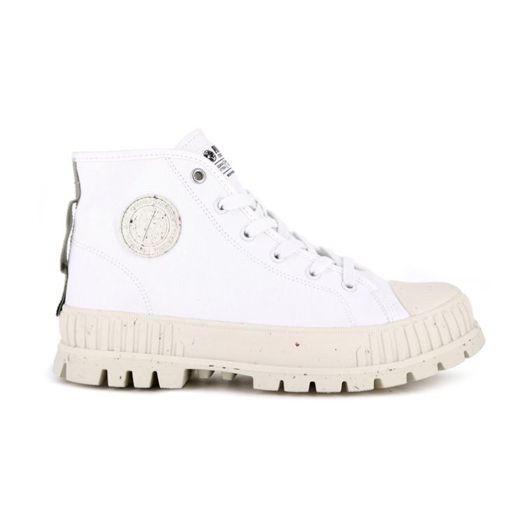 Palladium Pallashock Mid Organic Boots γυναικεια ασπρα | QAUL17293
