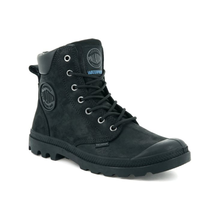 Palladium Pampa Cuff WP LUX Boots ανδρικα μαυρα | RQLK80134