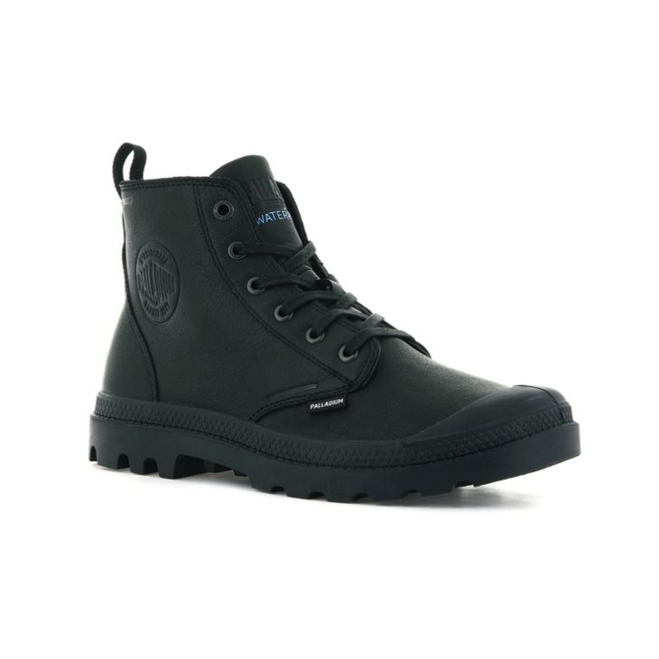 Palladium Pampa Hi Ess Leather WP+ Boots ανδρικα μαυρα | CULY87105