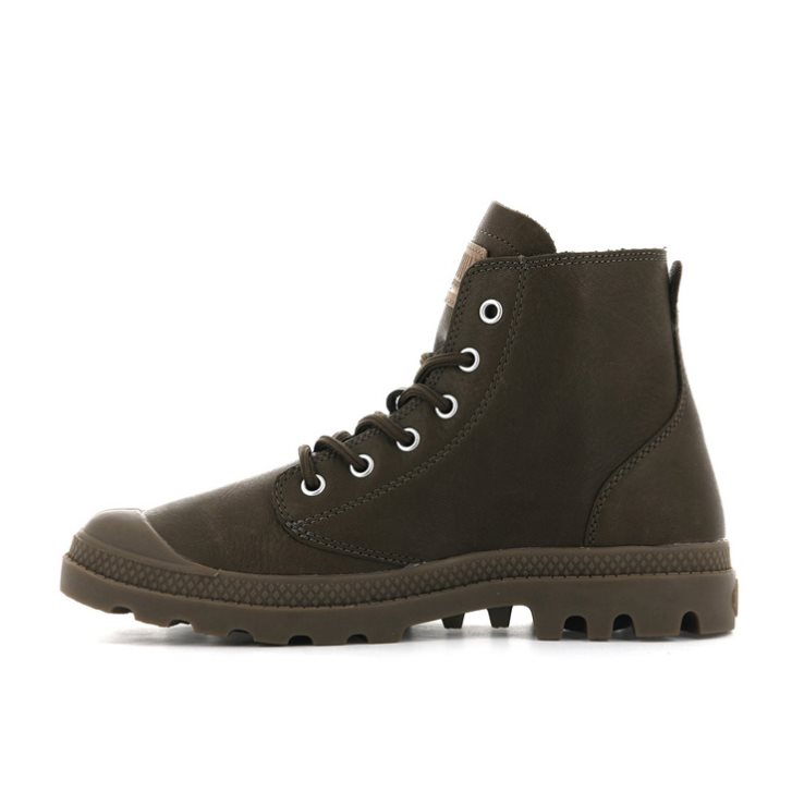 Palladium Pampa Hi Leather UL Boots γυναικεια σοκολάτα | DCVW28619
