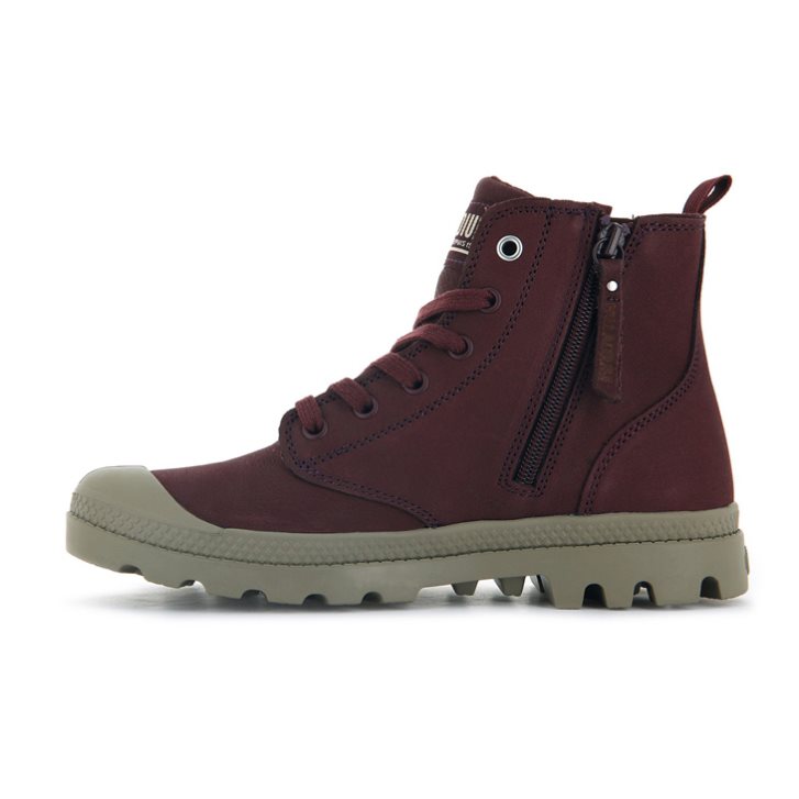 Palladium Pampa Hi Zip SL Boots γυναικεια μπορντο | SJXN78623