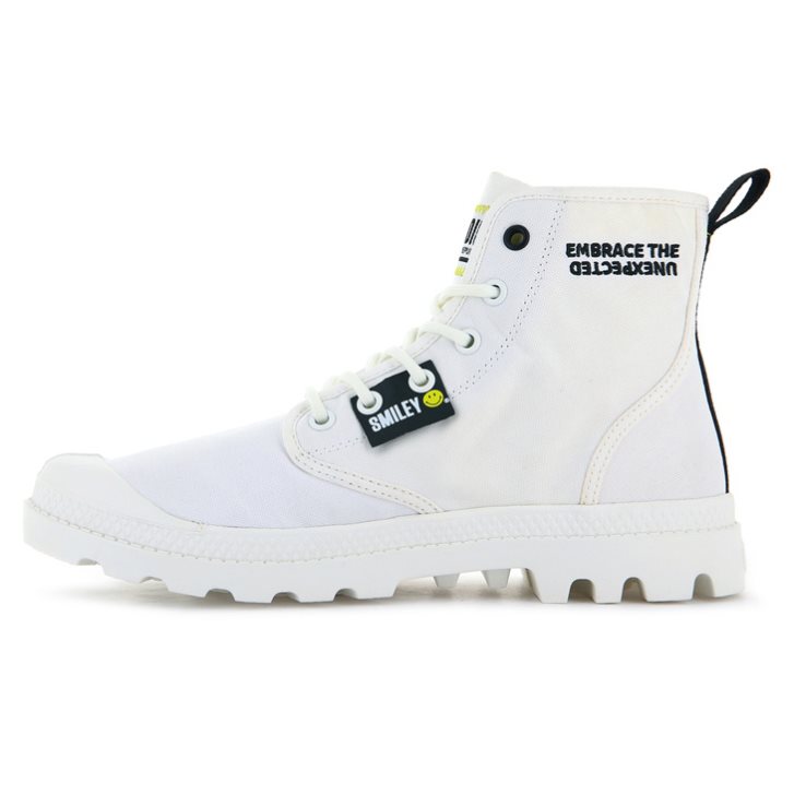 Palladium Pampa Smiley Change Boots ανδρικα ασπρα | QBJS68025