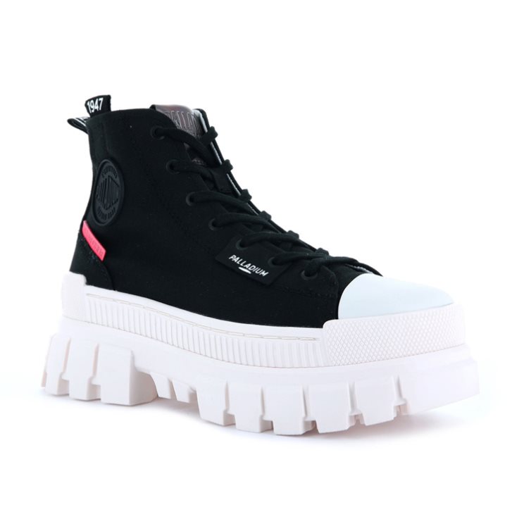 Palladium Revolt Hi TX Platform Shoes γυναικεια μαυρα ασπρα | FKUJ35072