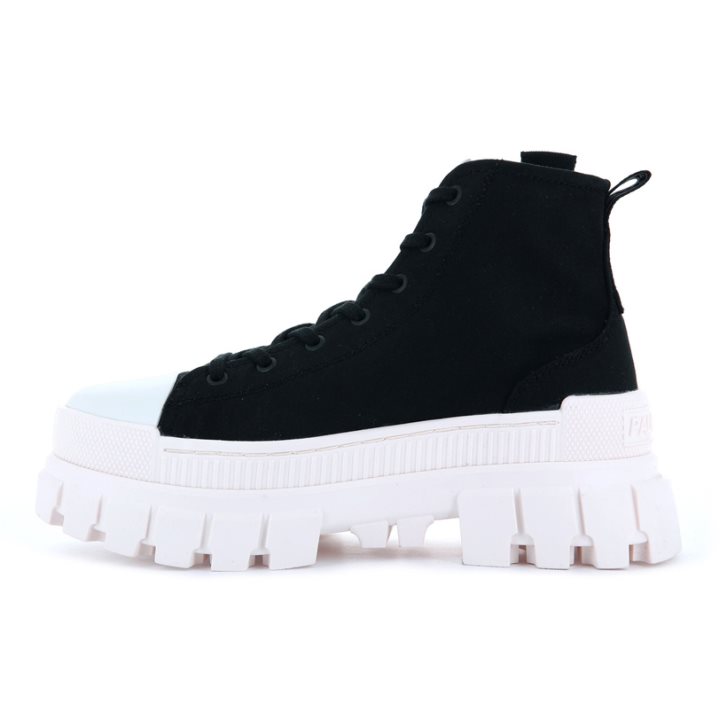 Palladium Revolt Hi TX Platform Shoes γυναικεια μαυρα ασπρα | FKUJ35072