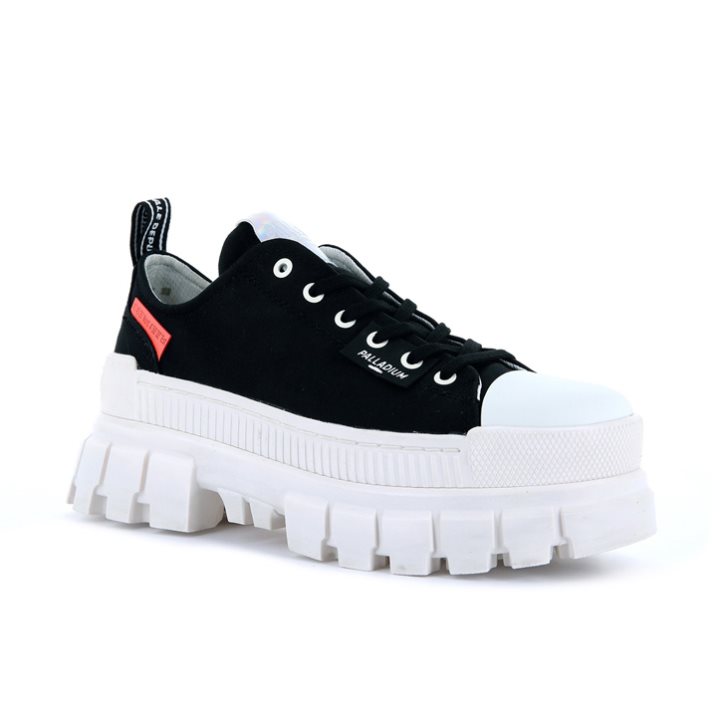 Palladium Revolt LO TX Platform Shoes γυναικεια μαυρα ασπρα | KRWI70264