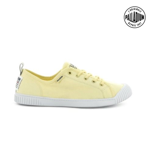 Palladium Easy δαντελα καμβα Low Tops Sneakers γυναικεια κίτρινα | CLRD98567