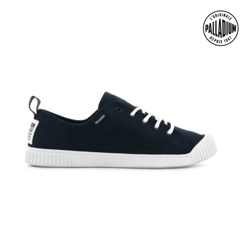 Palladium Easy δαντελα καμβα Low Tops Sneakers γυναικεια σκουρο μπλε | SALJ79105
