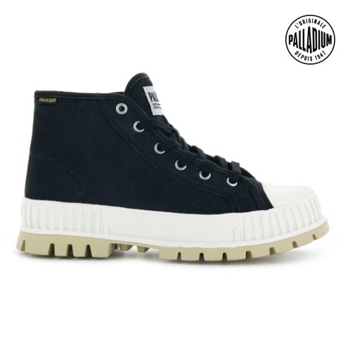 Palladium Pallashock Mid OG Boots ανδρικα μαυρα | UKED86294